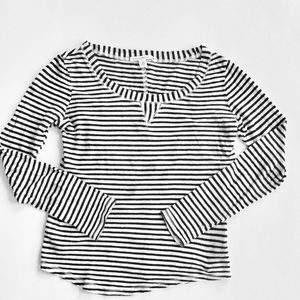 Banana republic Navy/white stripe tee cotton linen